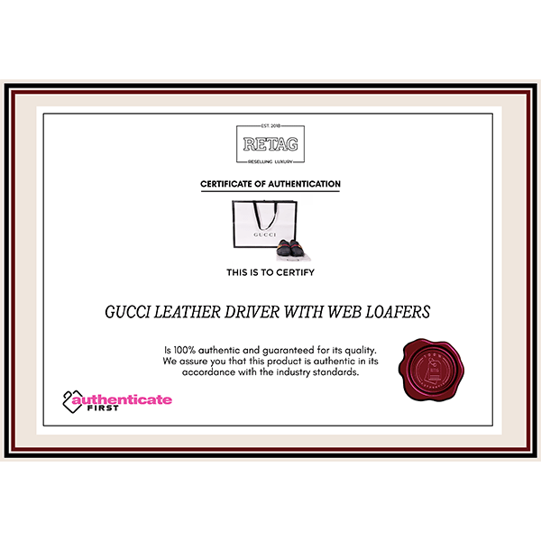 Gucci Leather Driver With Web Loafers