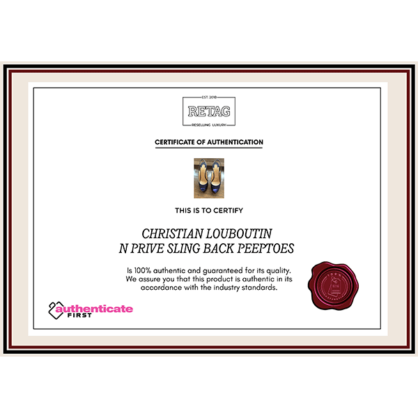 Christian Louboutin N Prive Sling Back Peeptoes