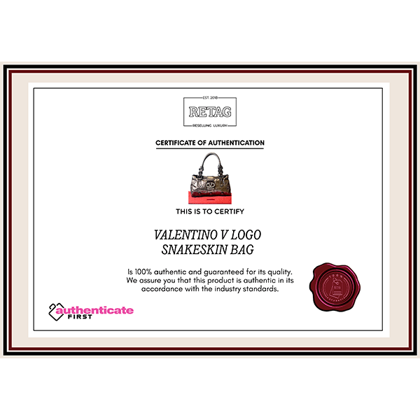Valentino V Logo Snakeskin Bag