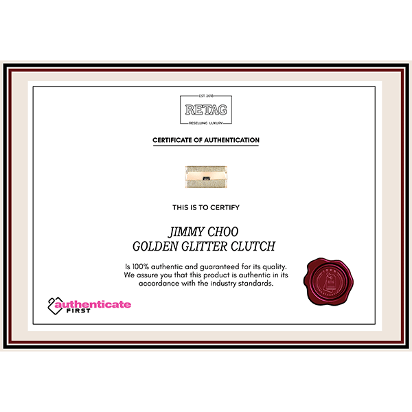 Jimmy Choo Golden Glitter Clutch