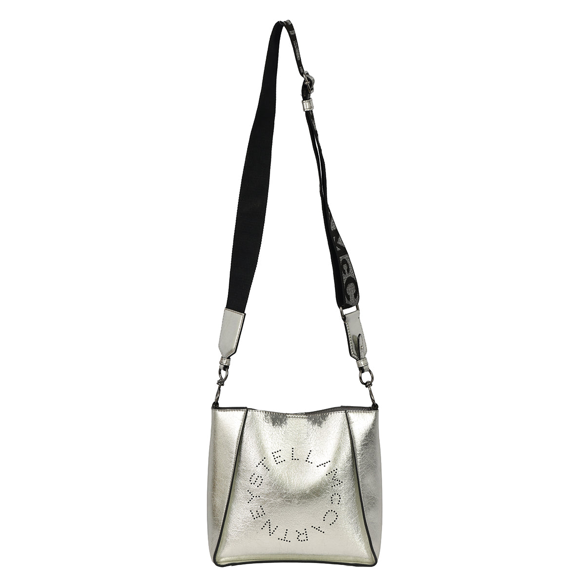 STELLA MCCARTNEY ECO METALLIC SILVER SLING BAG