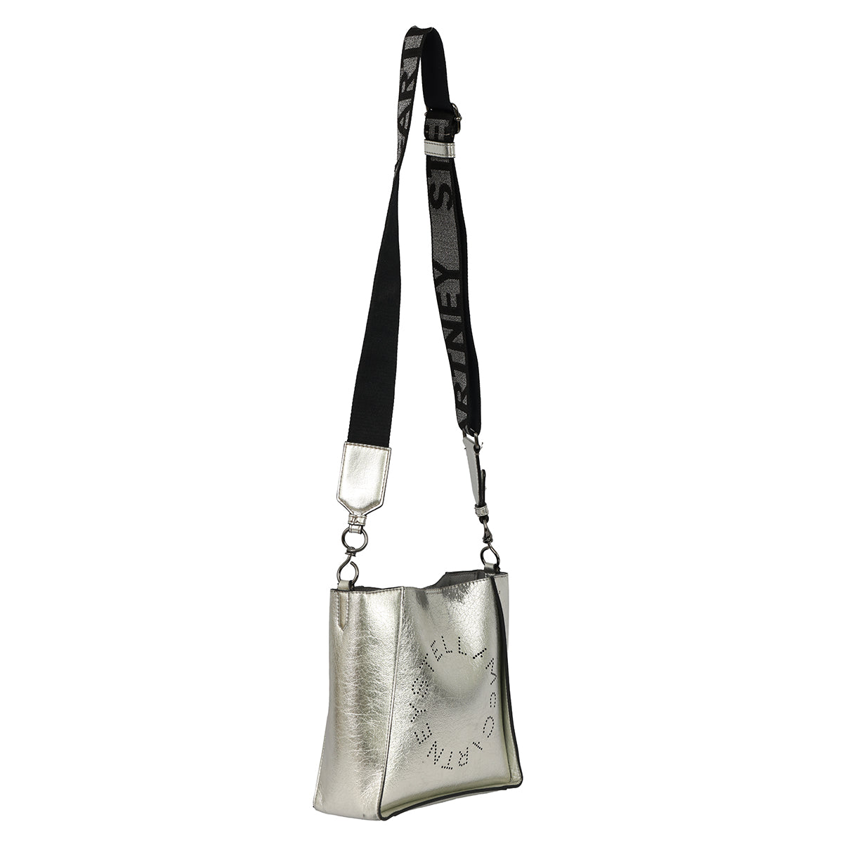 STELLA MCCARTNEY ECO METALLIC SILVER SLING BAG