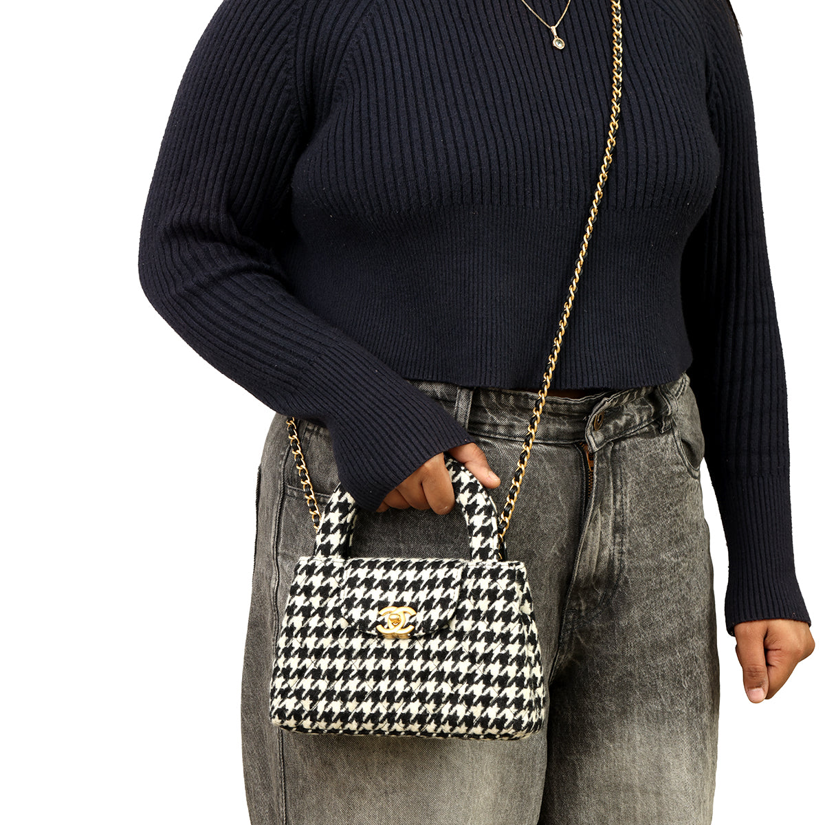CHANEL TWEED KELLY SLING BAG