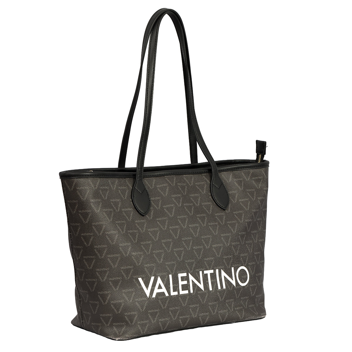MARIO VALENTINO BLACK LIUTO LOGO TOTE BAG