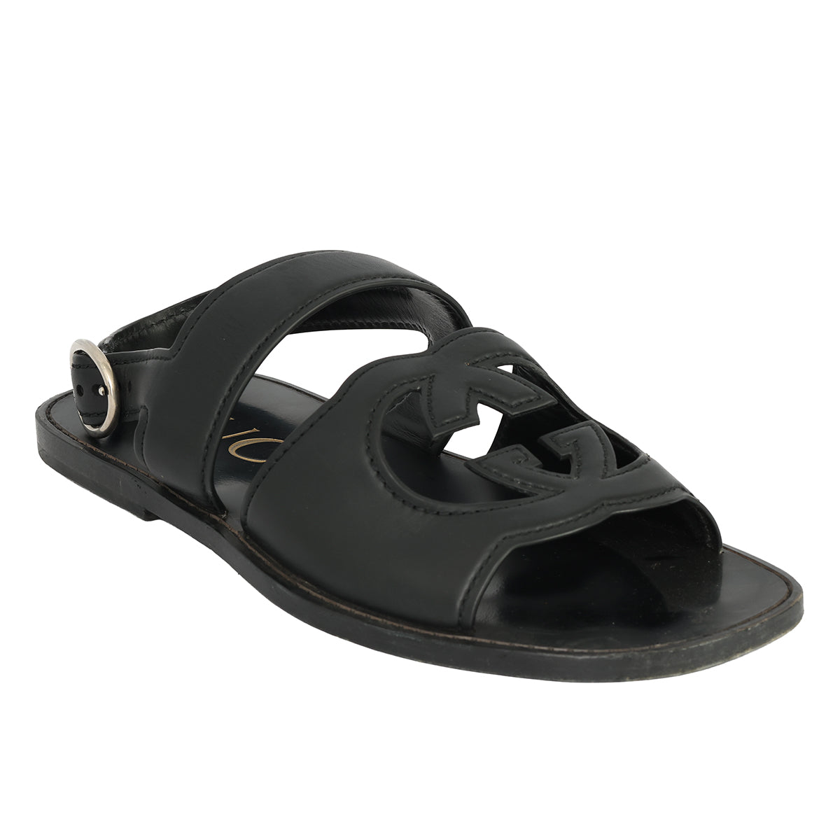 GUCCI EU – 40 INTERLOCKING G LEATHER SANDALS