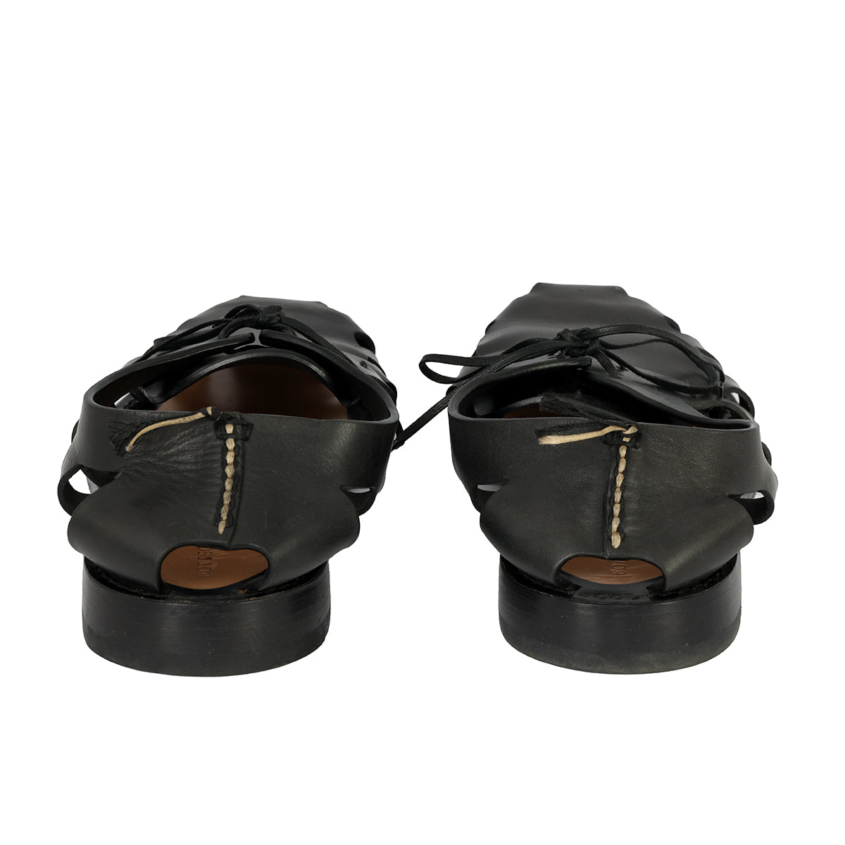 BOTTEGA VENETA EU – 39 BLACK LEATHER CUTOUT DERBYSHOES
