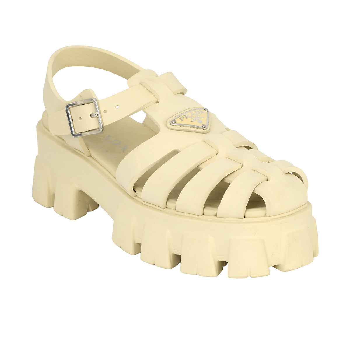 PRADA EU-40 MONOLITH RUBBER SANDALS