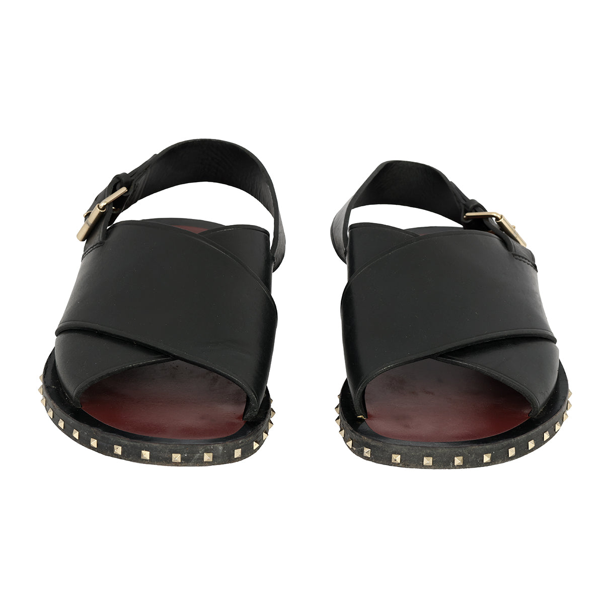 VALENTINO GARAVANI EU – 39 ROMAN STUD LEATHERSLINGBACK SANDALS