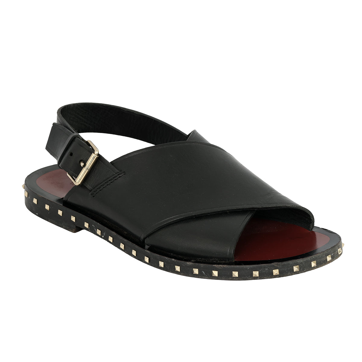 VALENTINO GARAVANI EU – 39 ROMAN STUD LEATHERSLINGBACK SANDALS