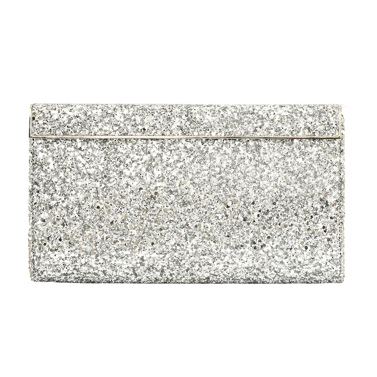 JIMMY CHOO EMMIE COARSE GLITTER CLUTCH BAG