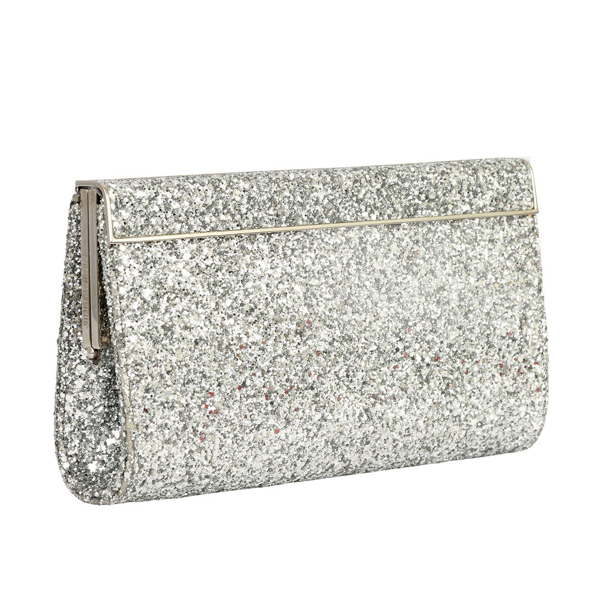 JIMMY CHOO EMMIE COARSE GLITTER CLUTCH BAG