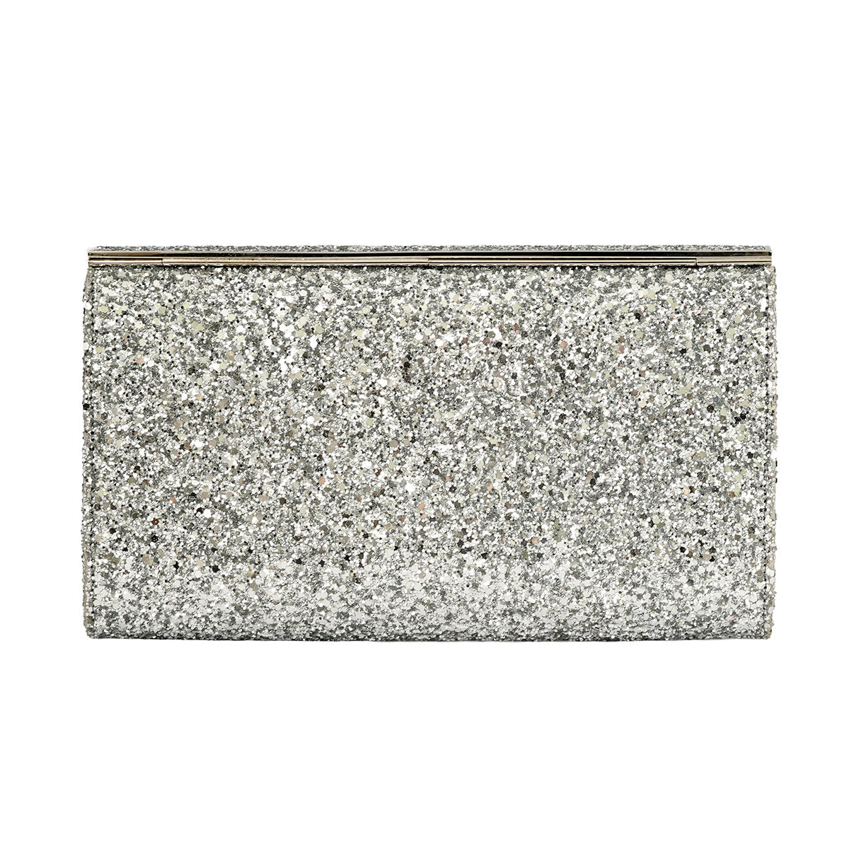 JIMMY CHOO EMMIE COARSE GLITTER CLUTCH BAG