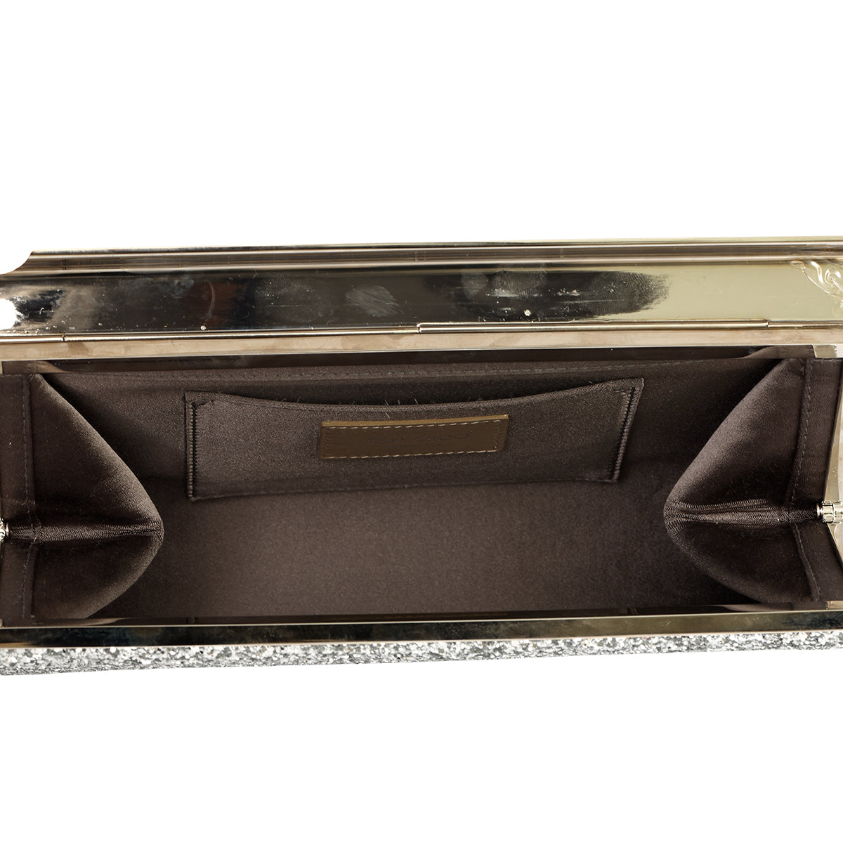 JIMMY CHOO EMMIE COARSE GLITTER CLUTCH BAG