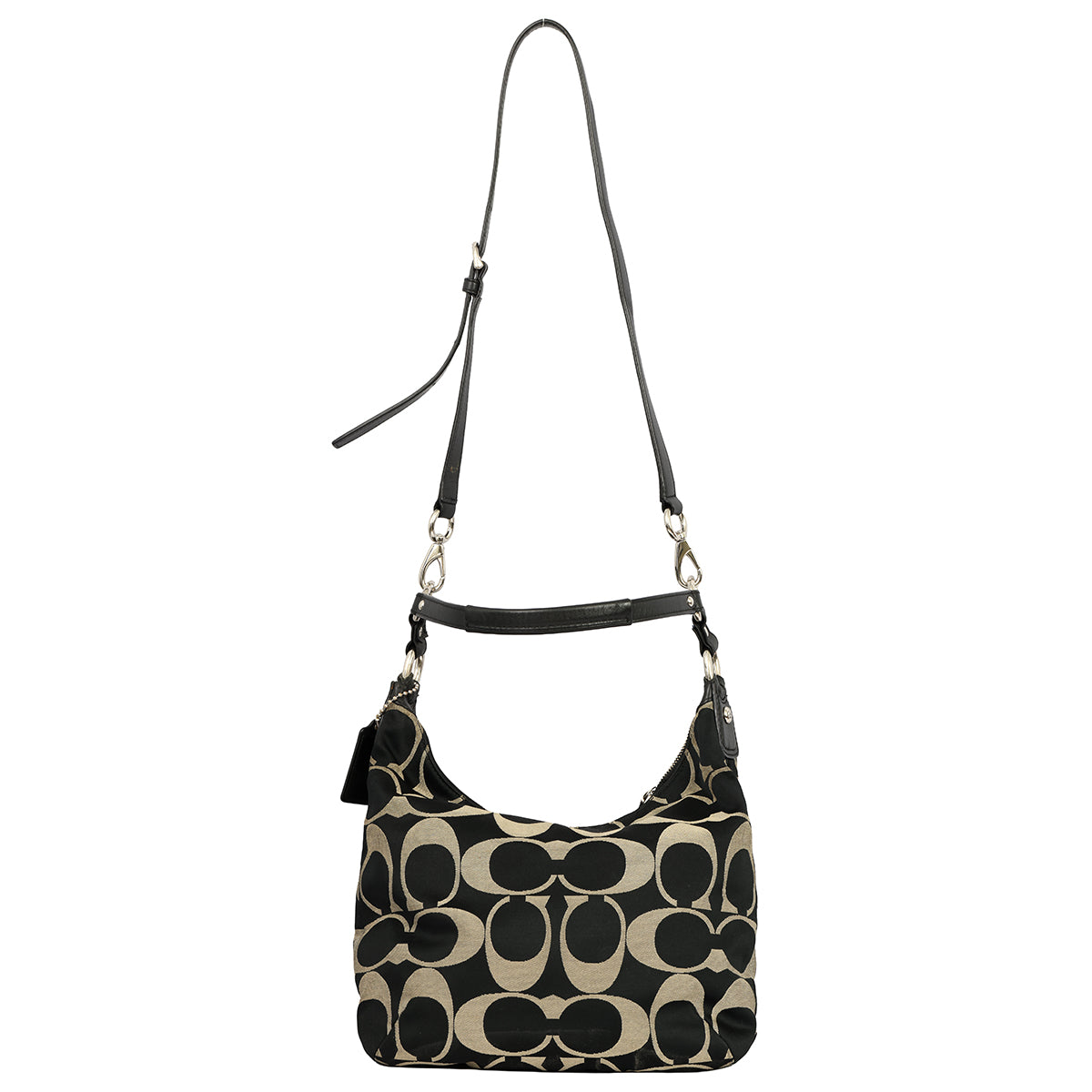 COACH BLACK KRISTIN SIGNATURE HOBO BAG