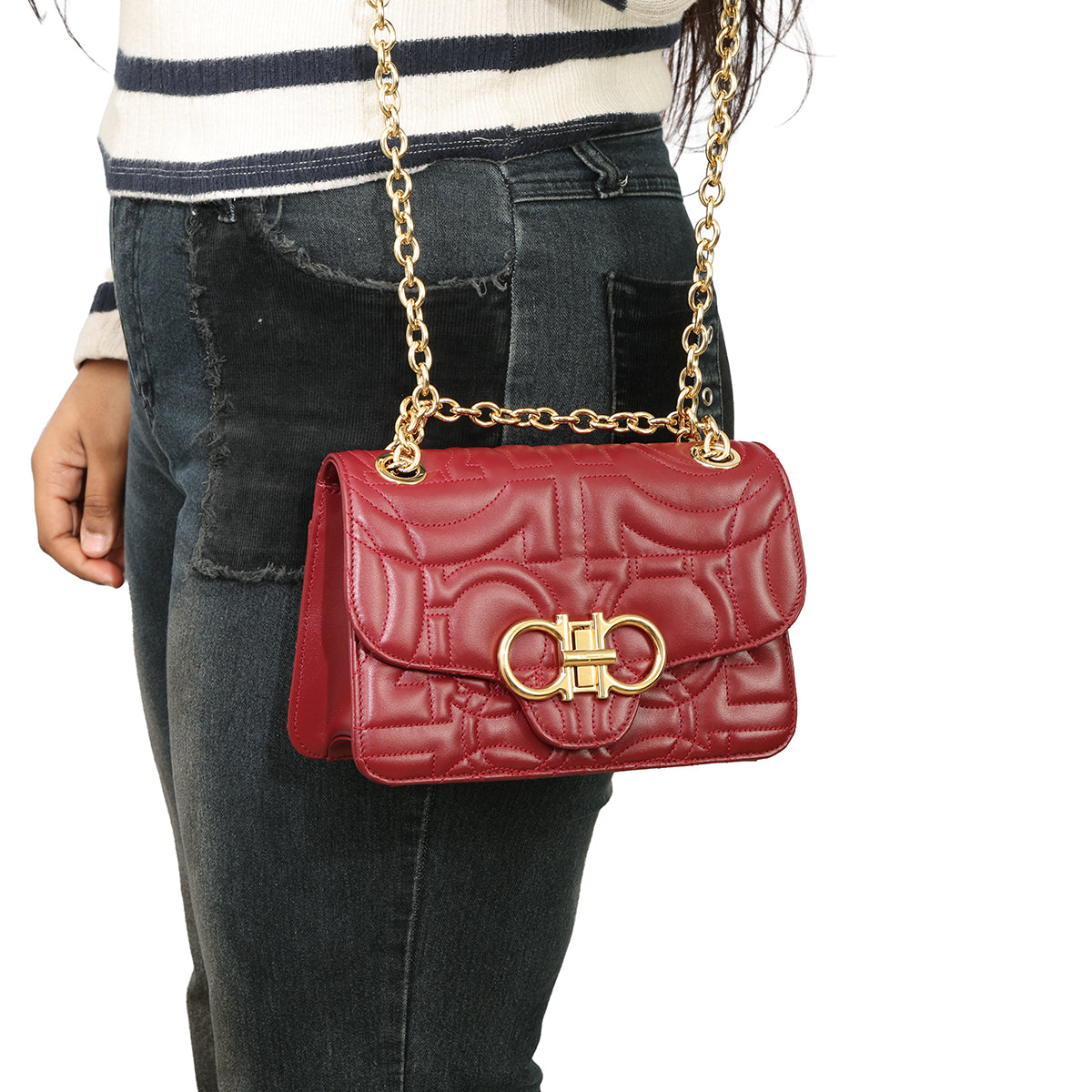 SALVATORE FERRAGAMO QUILTED LEATHER CROSSBODY BAG