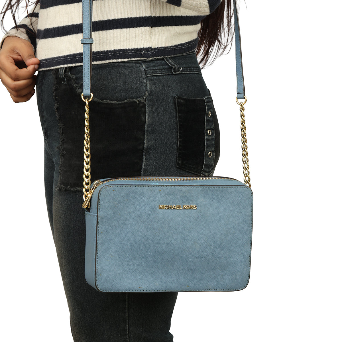 MICHAEL KORS BLUE CROSSBODY SLING BAG