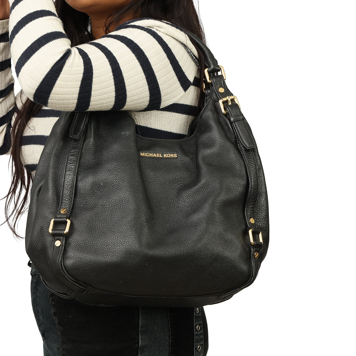 MICHAEL KORS BLACK BEDFORD HOBO BAG