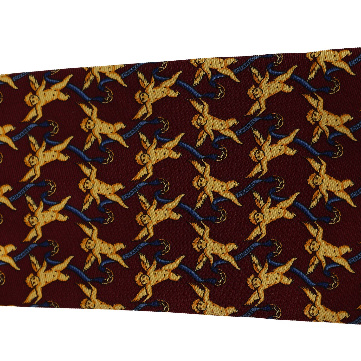 CHANEL CHERUB PATTERN SILK TIE