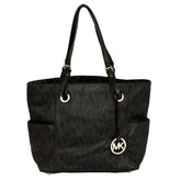 MICHAEL KORS JET SET CIRCULAR LOGO CHARM TOTE BAG