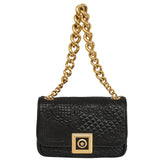 VERSACE MEDUSA EMBLEM CLASP QUILTED LEATHER SHOULDER BAG