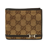 GUCCI VINTAGE EBONY GG SUPREME BI-FOLD HORSEBIT WALLET