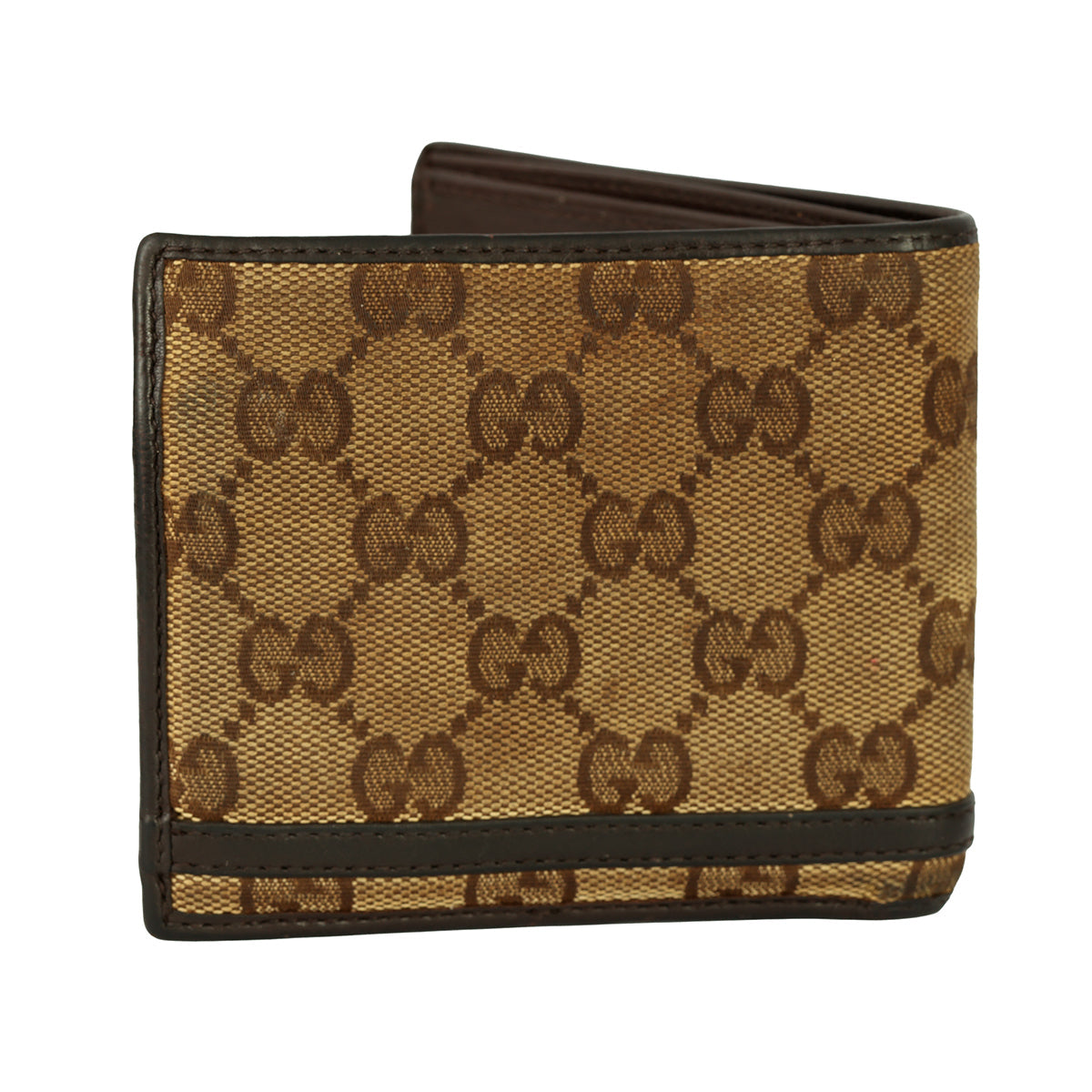 GUCCI VINTAGE EBONY GG SUPREME BI-FOLD HORSEBIT WALLET