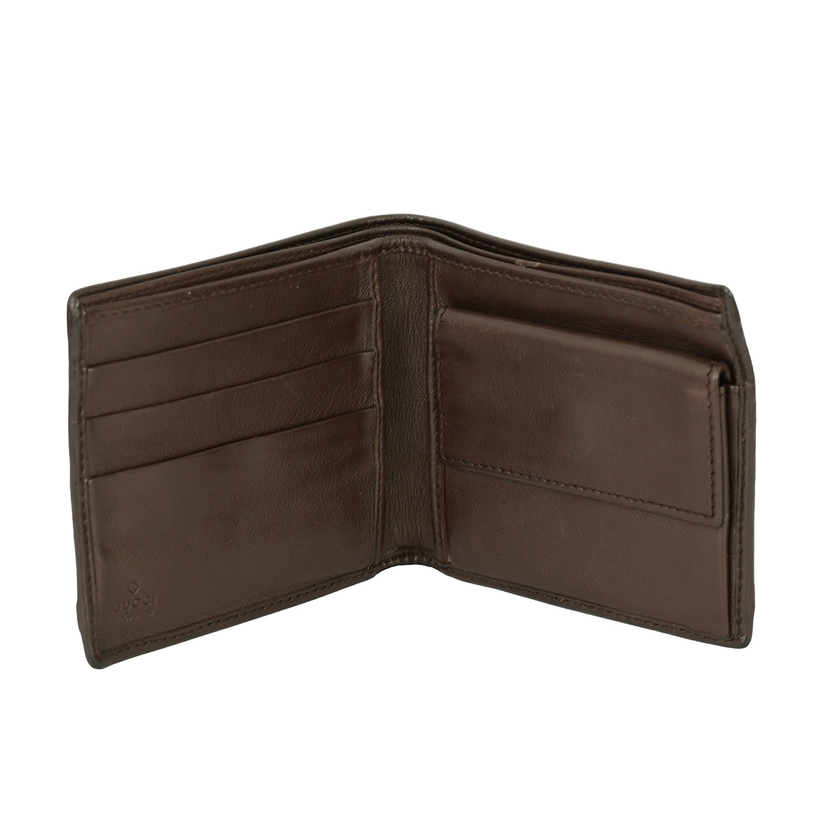 GUCCI VINTAGE EBONY GG SUPREME BI-FOLD HORSEBIT WALLET