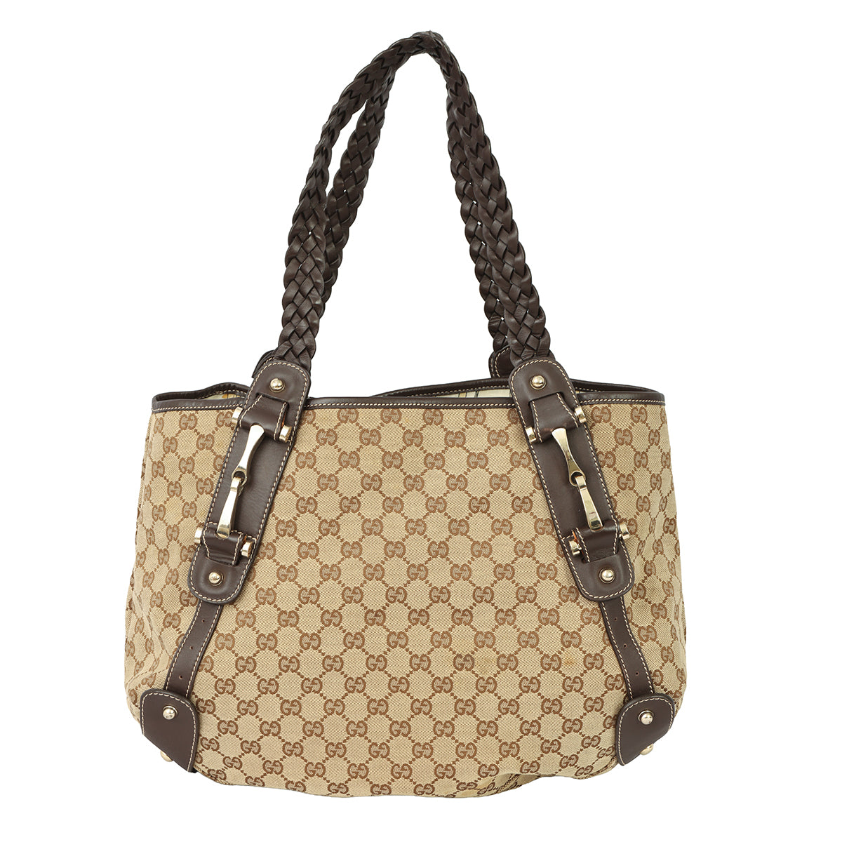 GUCCI PELHAM GG MONOGRAM CANVAS SHOULDER BAG
