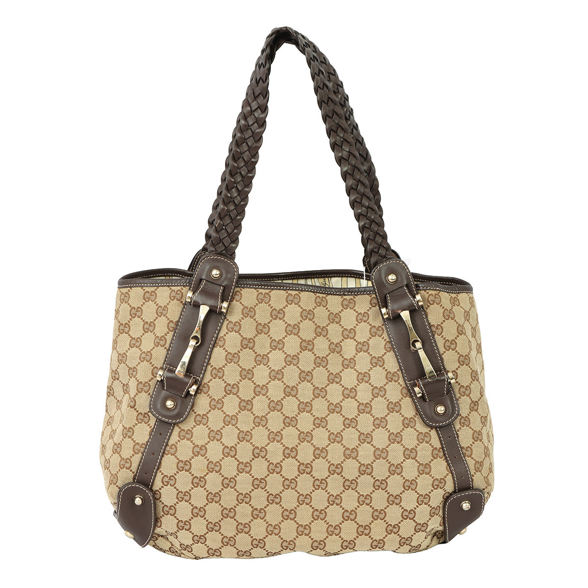 GUCCI PELHAM GG MONOGRAM CANVAS SHOULDER BAG