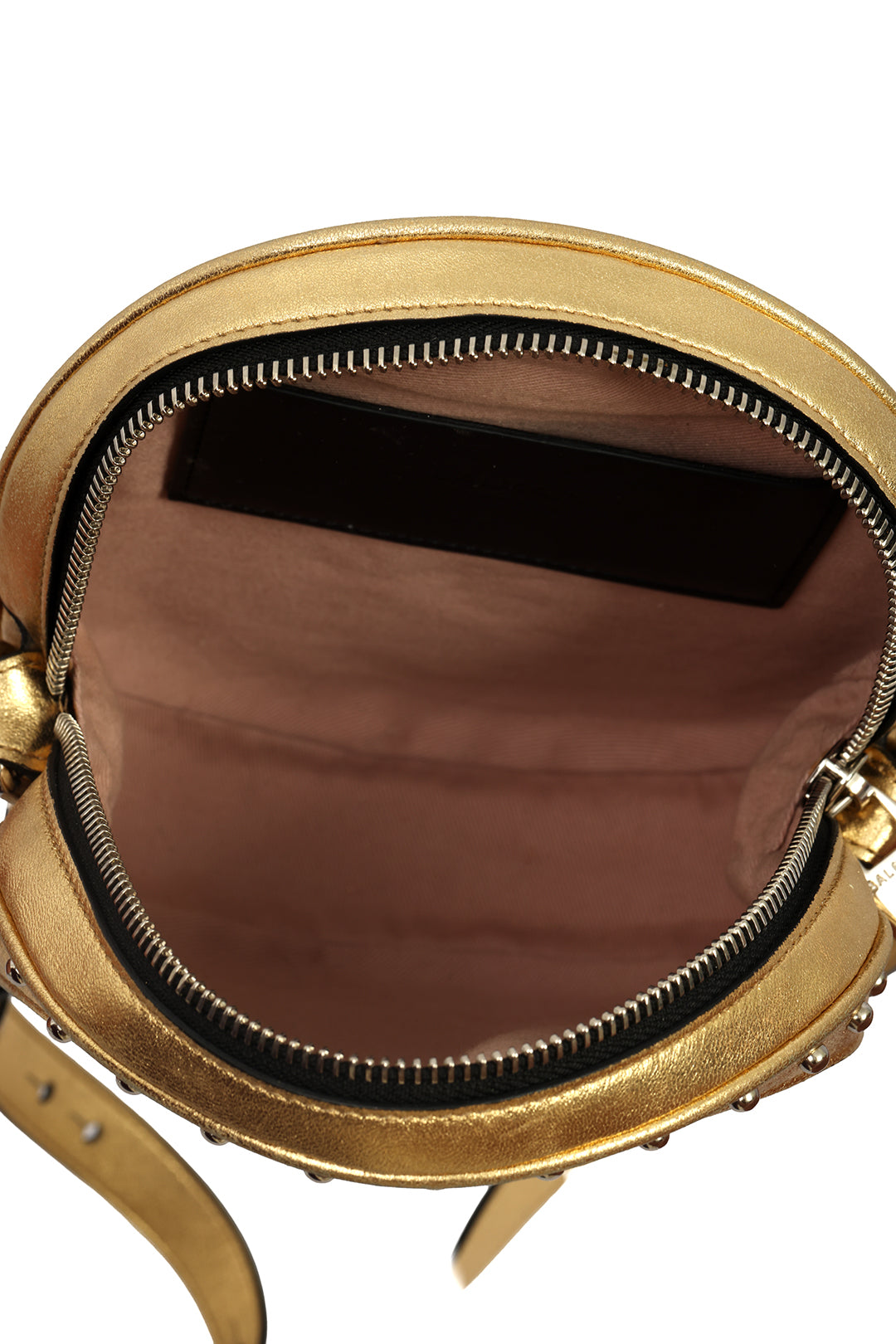 BALMAIN DISCO EMBROSSED LEATHER SHOULDER BAG