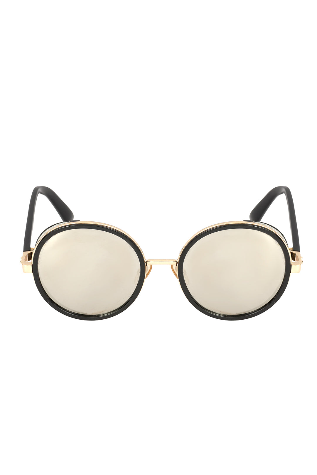 JIMMY CHOO ANDIE/S BLACK ACETATE FRAME ROUND SUNGLASSES