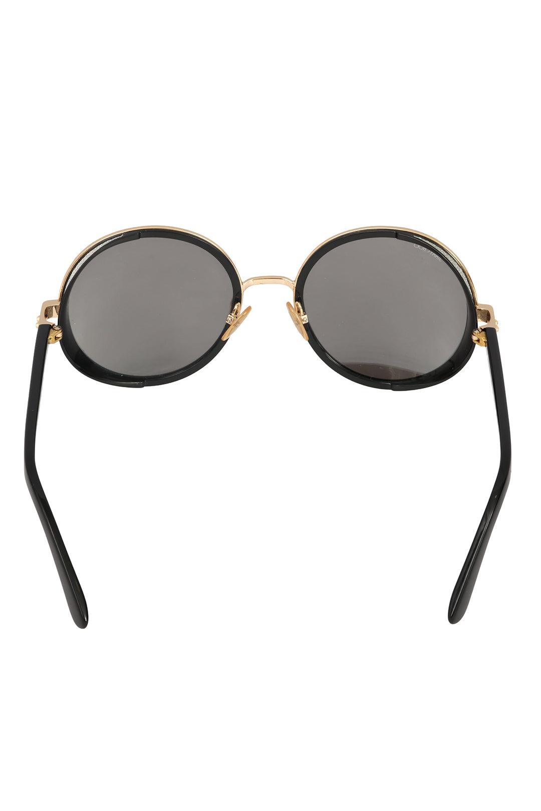 JIMMY CHOO ANDIE/S BLACK ACETATE FRAME ROUND SUNGLASSES