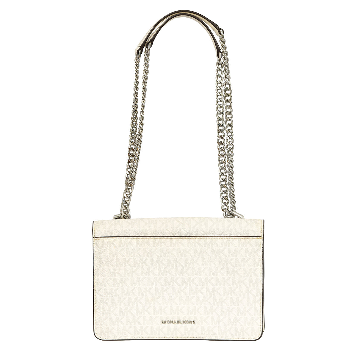 MICHAEL KORS JADE LOGO PRINT CANVAS SHOULDER BAG