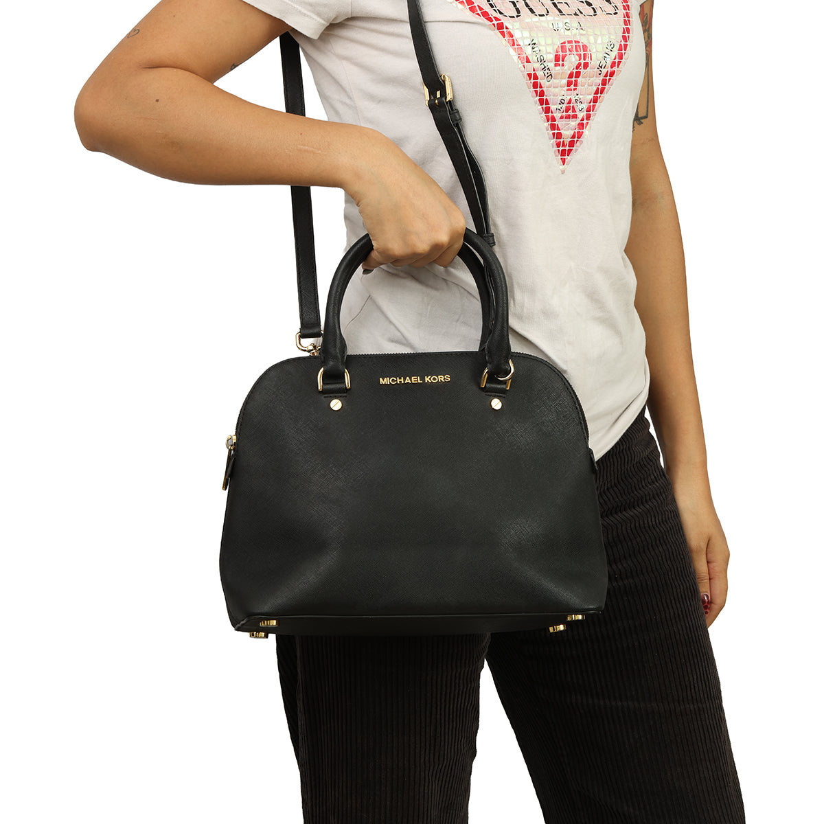 MICHAEL KORS LARGE CINDY DOME SATCHEL BAG