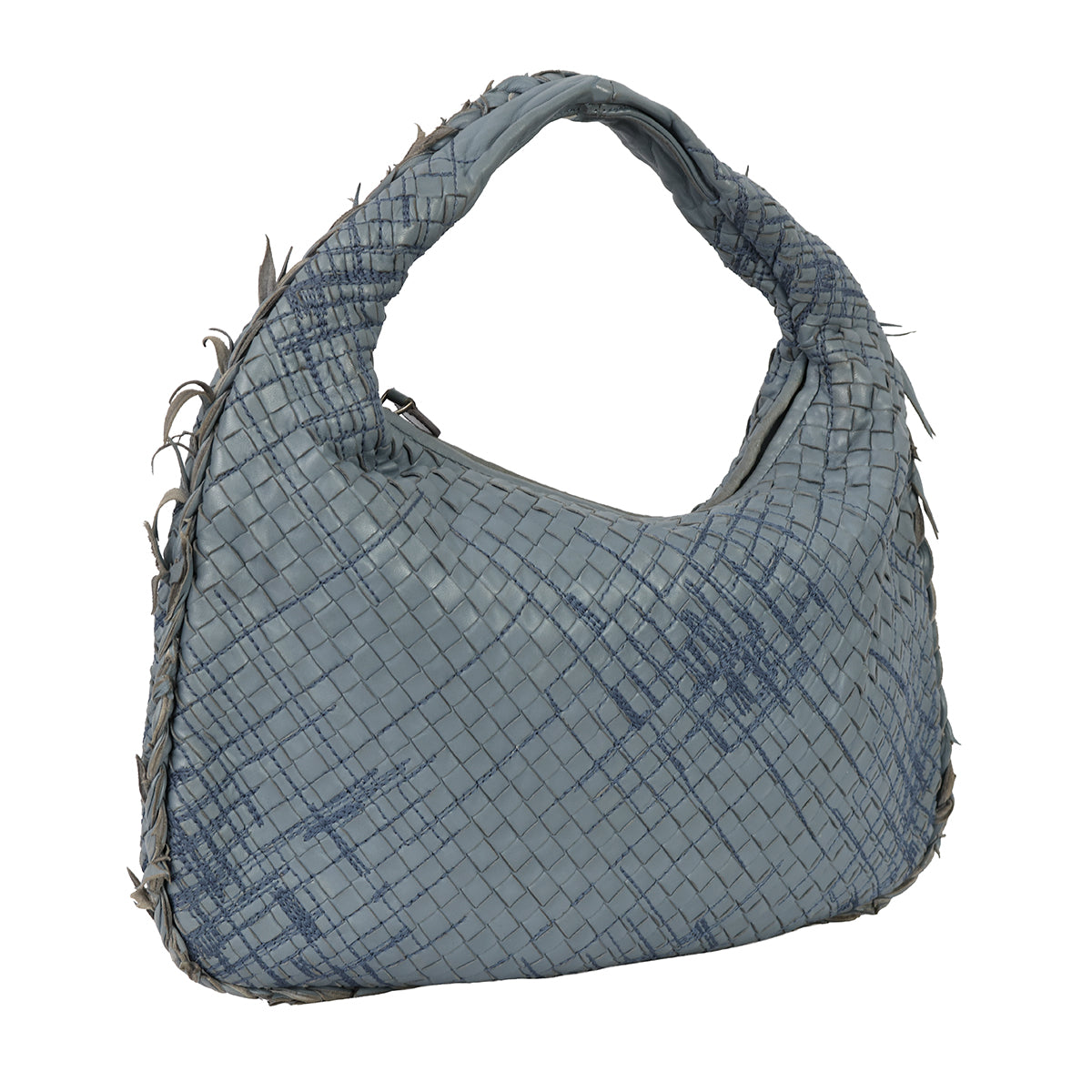 BOTTEGA VENETA LARGE INTRECCIATO LEATHER HOBO HANDBAG