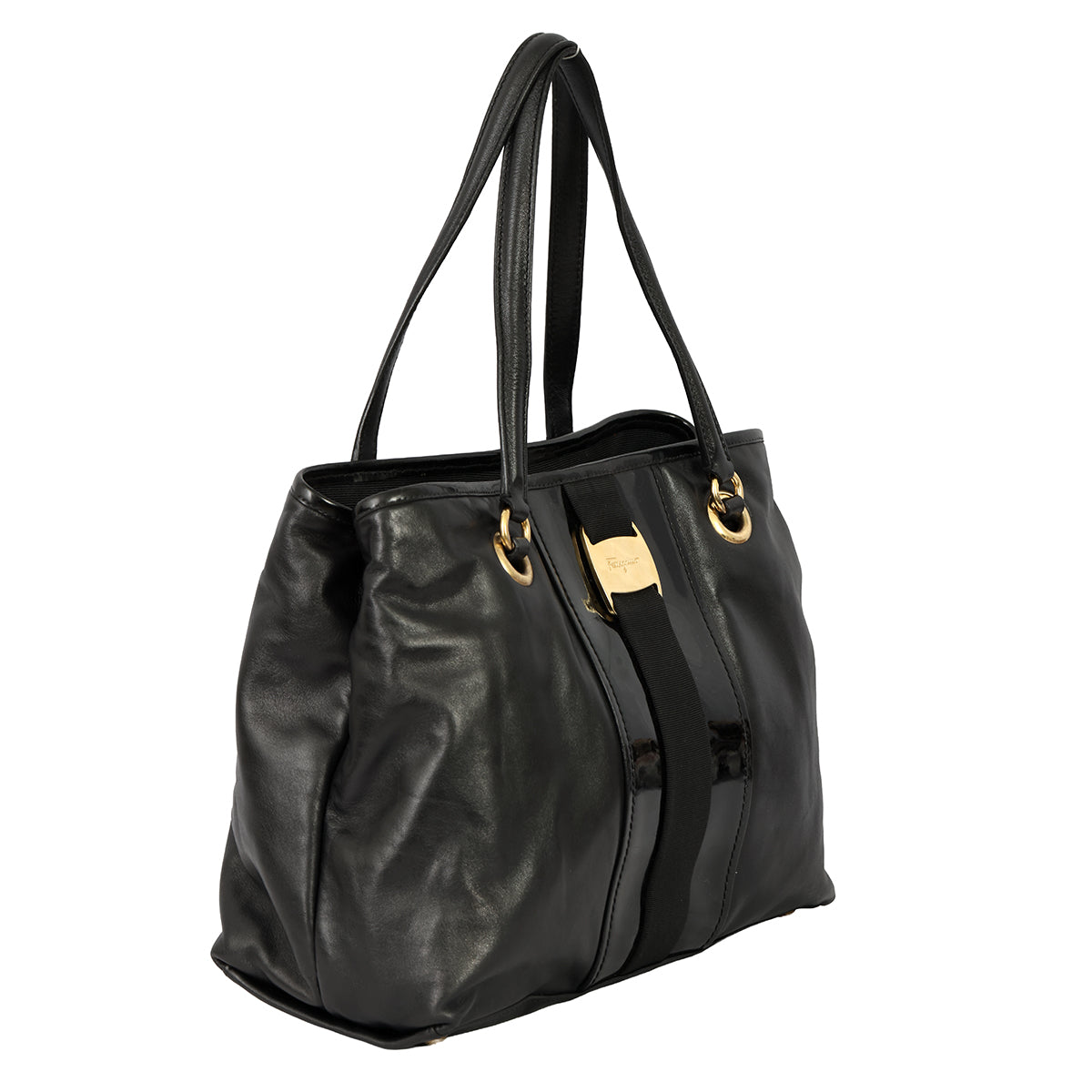 SALVATORE FERRAGAMO VARA VERTICAL GROSGRAIN RIBBON SHOULDER BAG