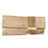 JIMMY CHOO CHANDRA GOLD SHIMMER CLUTCH