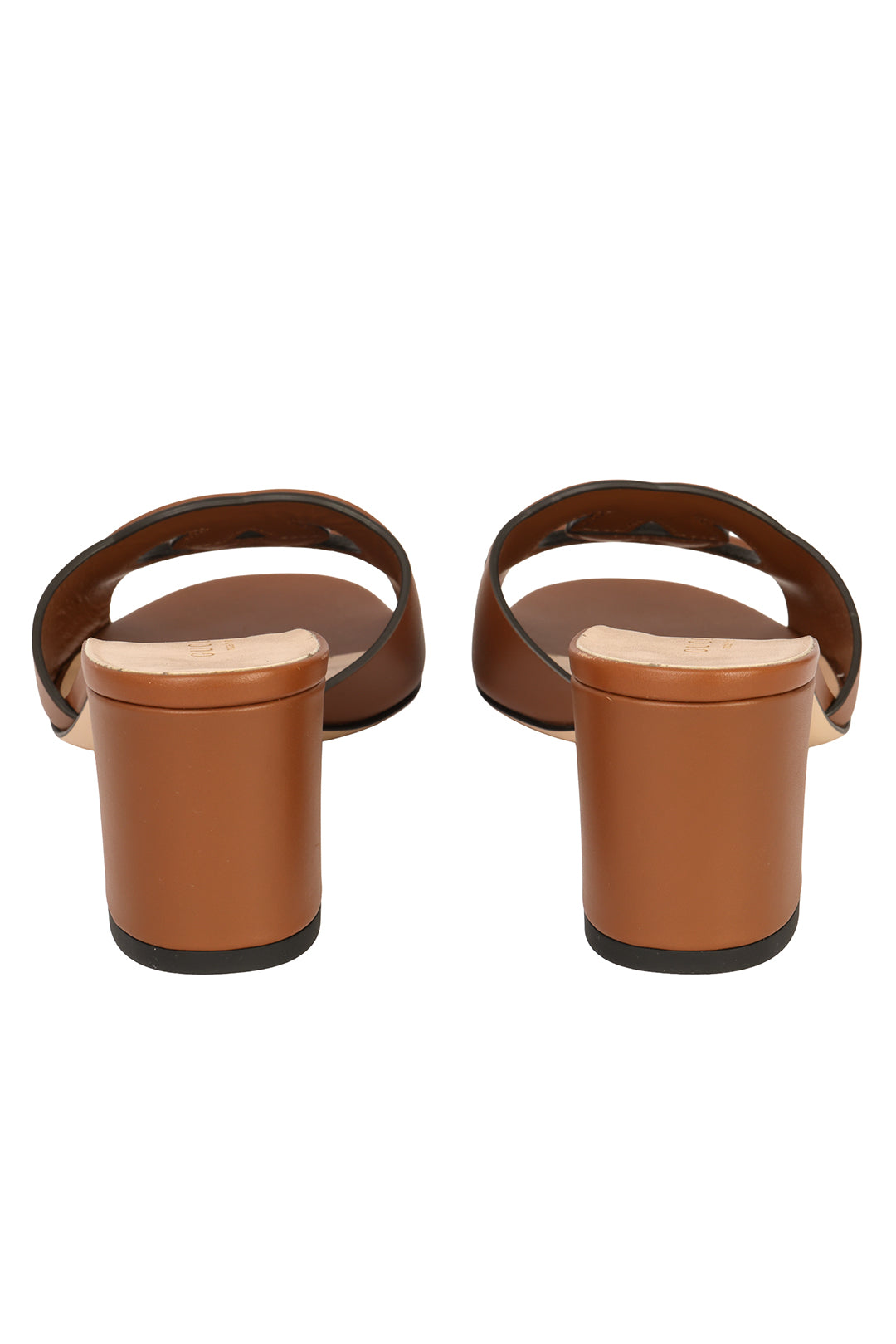 GUCCI SIZE EU:38.5 GG INTERLOCKING LEATHER SANDAL