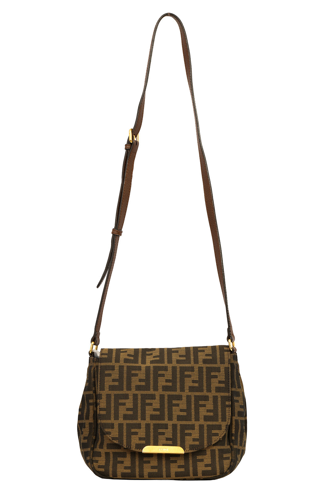 FENDI TABACCO ZUCCA CANVAS MONOGRAM CROSSBODY BAG
