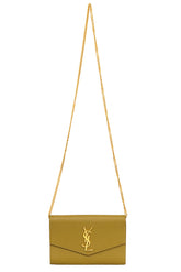 YVES SAINT LAURENT OLIVE GREEN LEATHER UPTOWN SLING