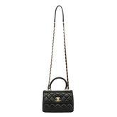 CHANEL TRENDY CC TOP HANDLE LAMBSKIN LEATHER HANDBAG