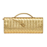 BOTTEGA VENETA ANDIAMO LONG GOLDEN CLUTCH