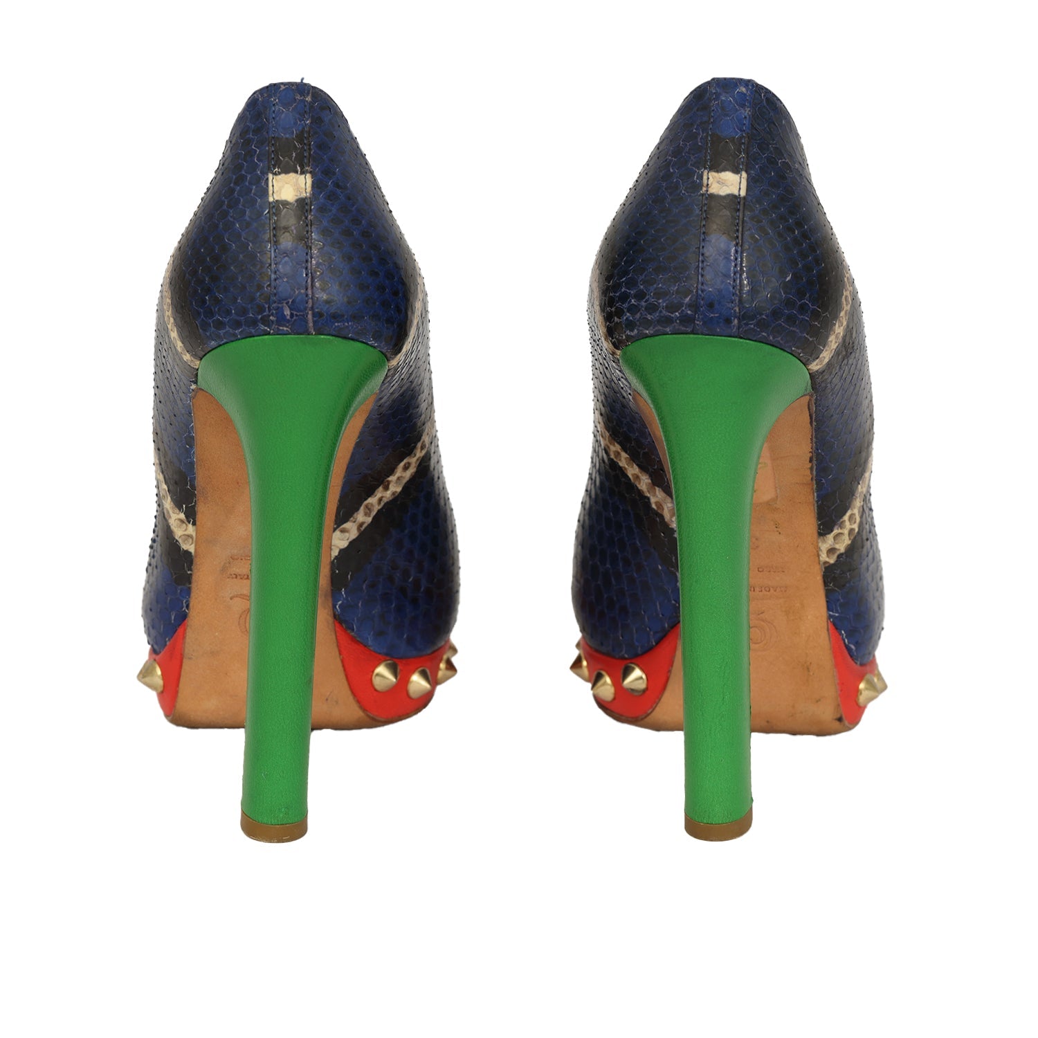 ALEXANDER MCQUEEN EU 37 SKULL EMBELLISHED PEEP-TOE PUMPS