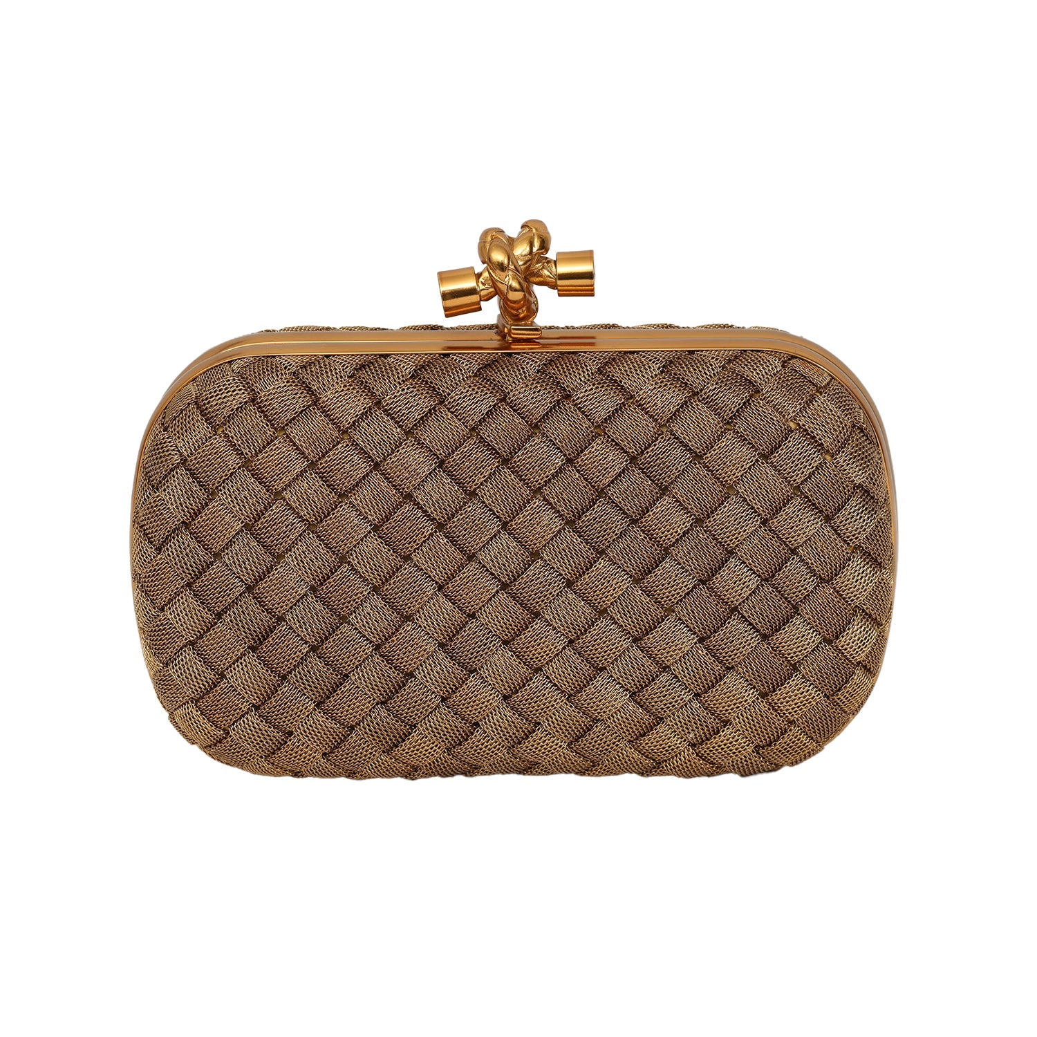 BOTTEGA VENETA METAL INTRECCIATO KNOT CLUTCH