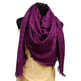 LOUIS VUITTON MONOGRAM PURPLE SILK SHAWL