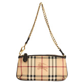 BURBERRY CLARA HAYMARKET COATED CANVAS POCHETTE