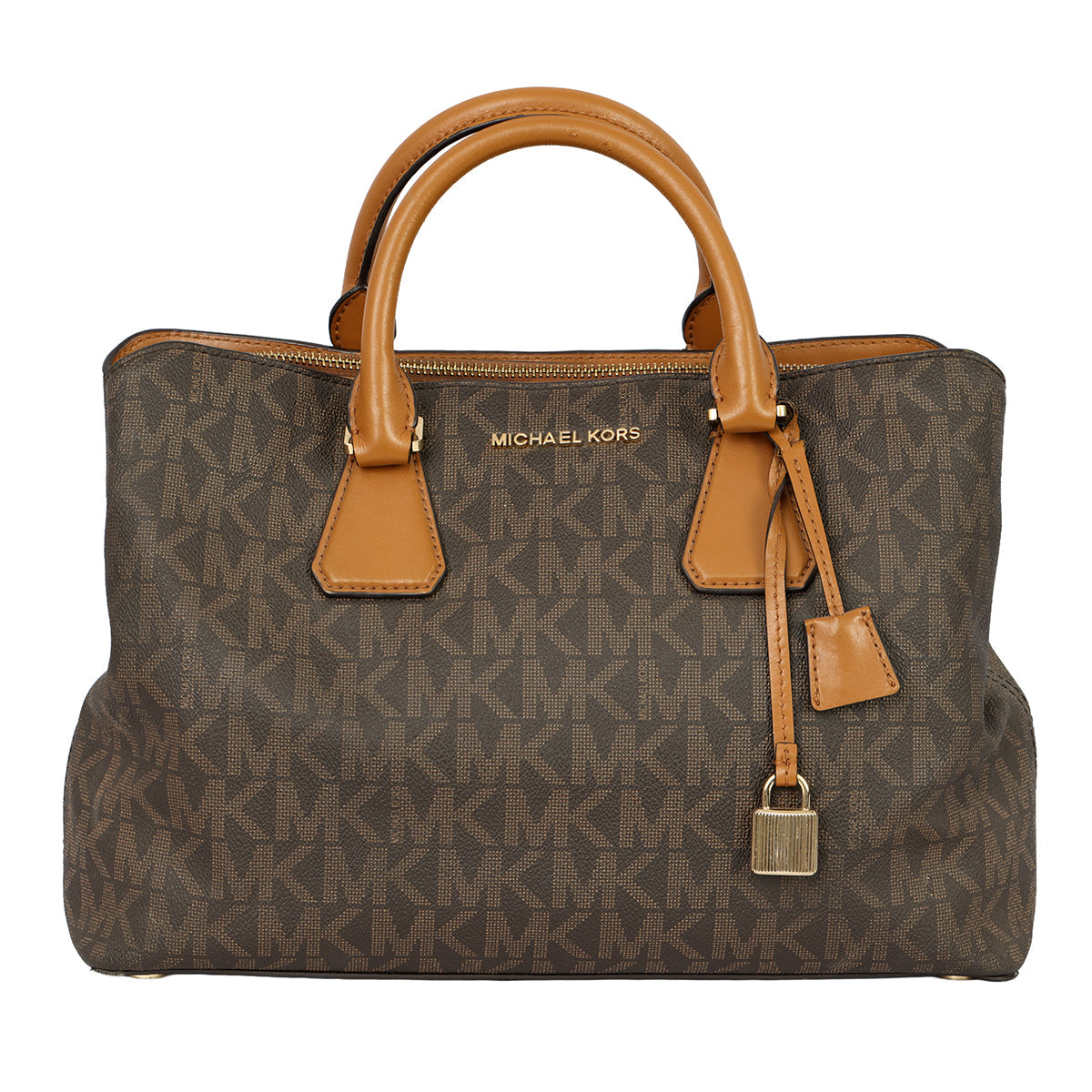 MICHAEL KORS BROWN SIGNATURE SATCHEL BAG