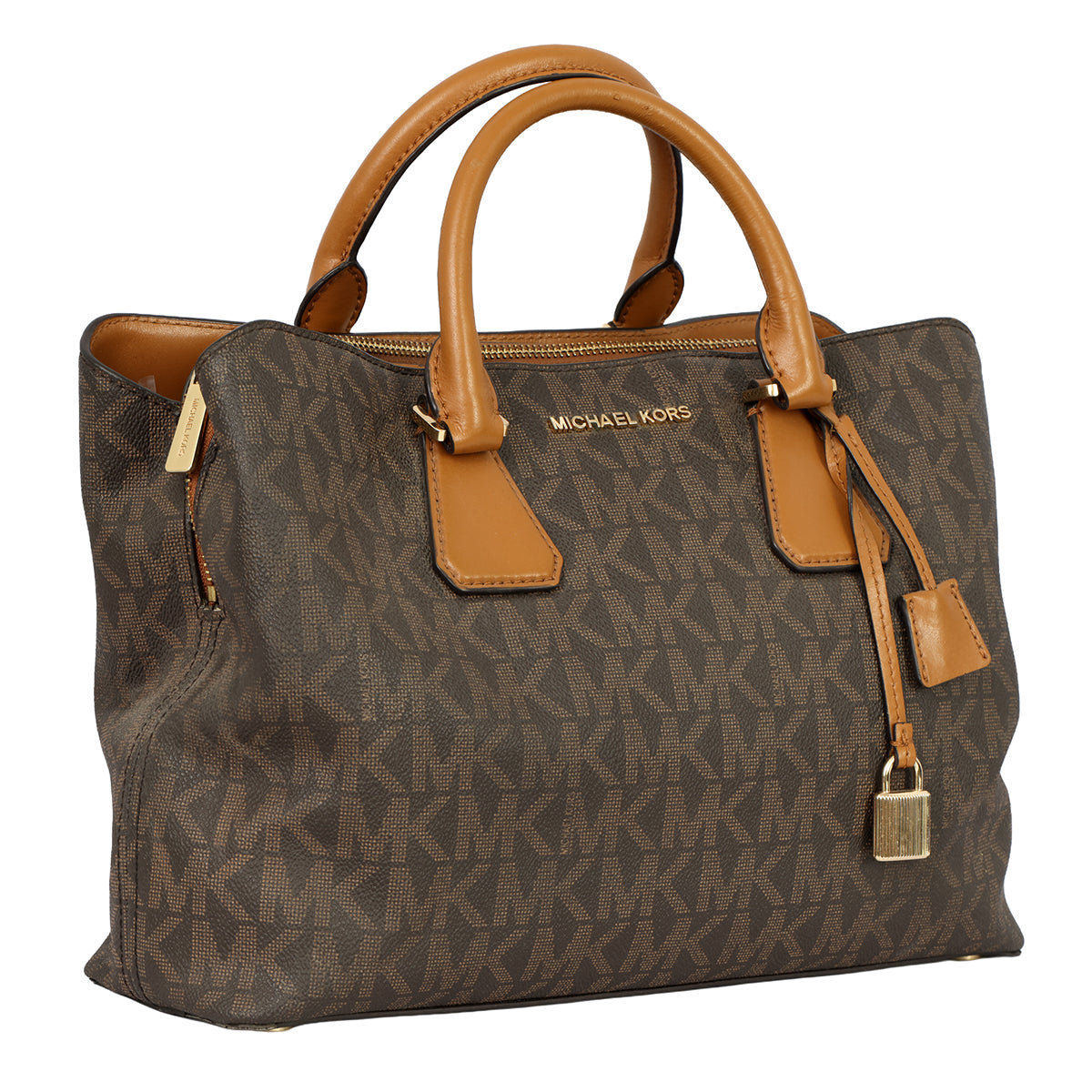 MICHAEL KORS BROWN SIGNATURE SATCHEL BAG