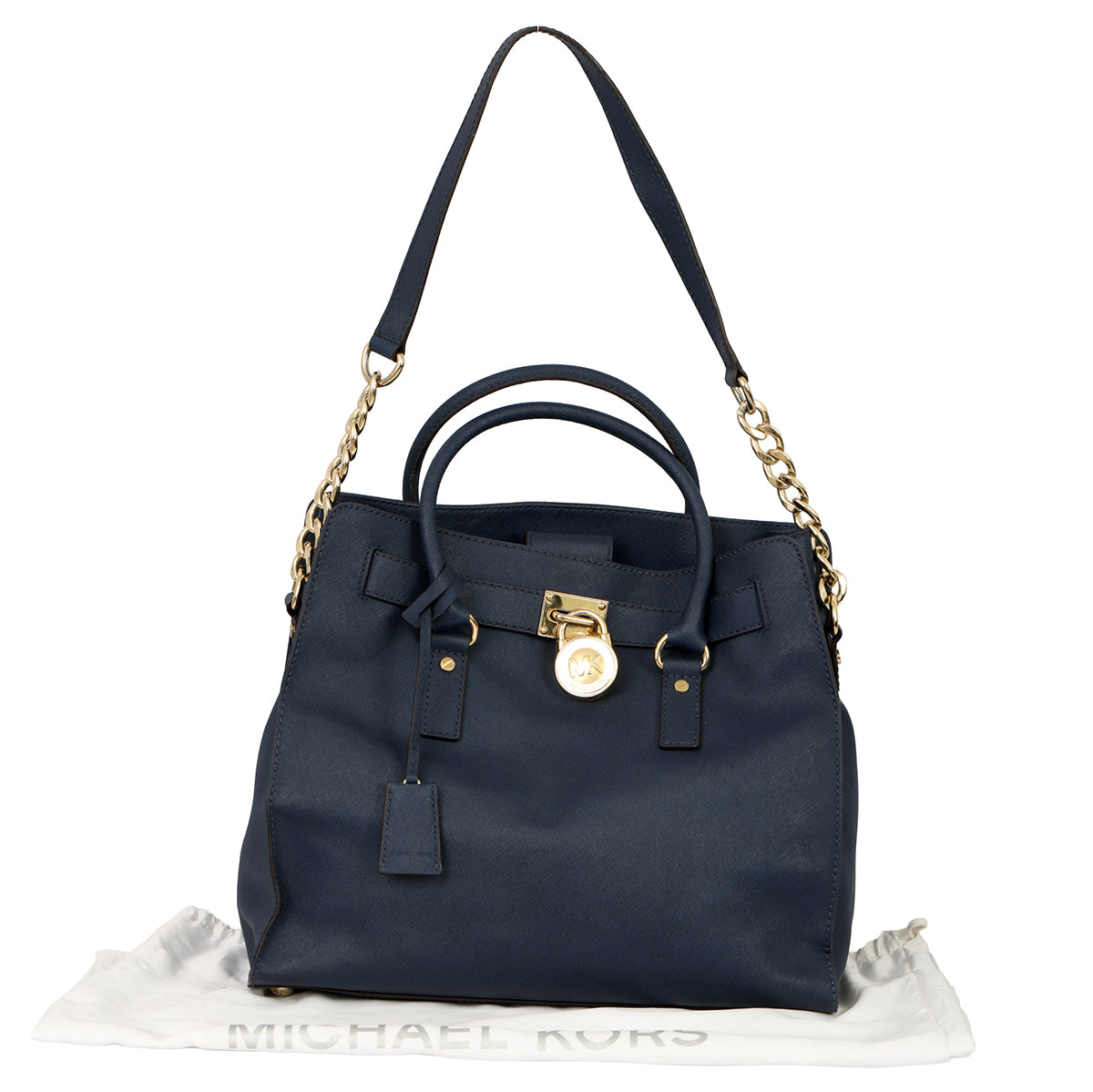 MICHAEL KORS BLUE HAMILTON LARGE SATCHEL BAG