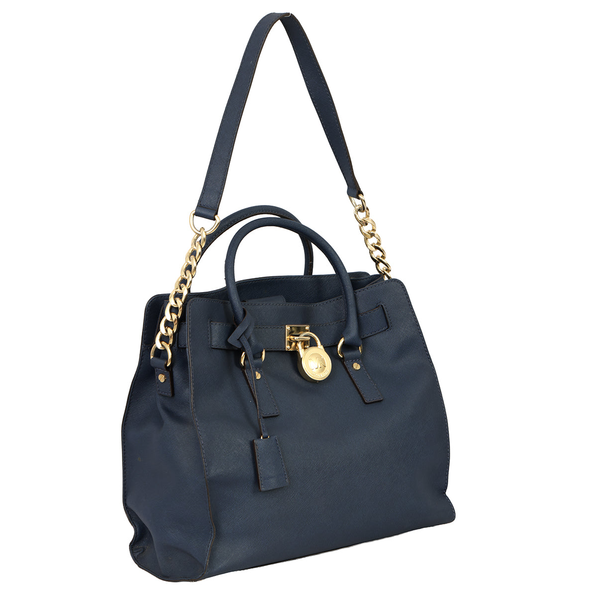 MICHAEL KORS BLUE HAMILTON LARGE SATCHEL BAG